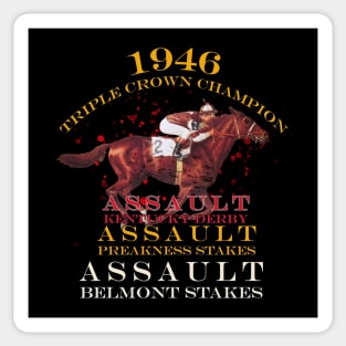 1946 Triple Crown Champion Assault horse racing design Sticker